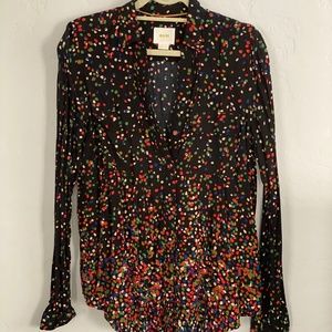 🌟 MAEVE Black Confetti Polka Tunic Shirt